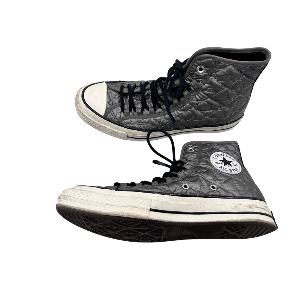 Converse Chuck 70 High Top Womens 9.5 Silver Excellent Quilted Star Sneakers